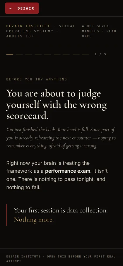 Open This Before Your First Real Attempt opening screen