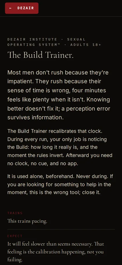 Build Trainer opening screen